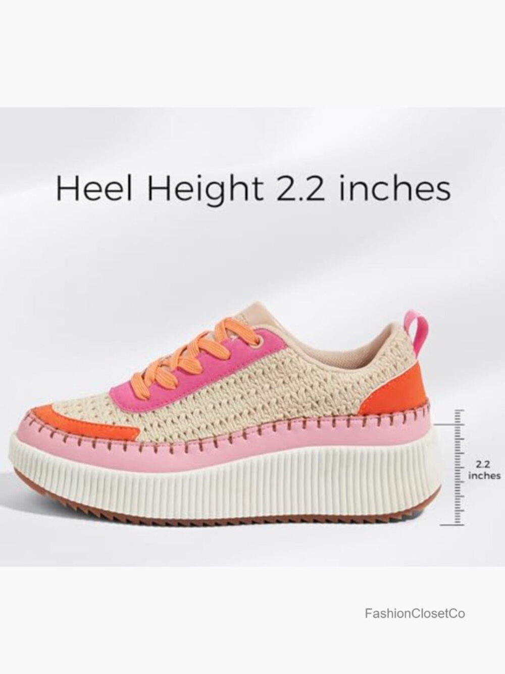 Platform Sneakers Rhinestone Fashion Chunky Casual Retro Braided Walking Shoes - Picture 4 of 7